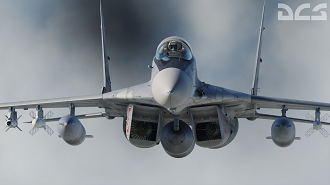 A head on view of an DCS MiG-29